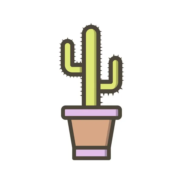Cactus Vector Icon Sign Icon Vector Illustration Para Uso Personal — Vector de stock