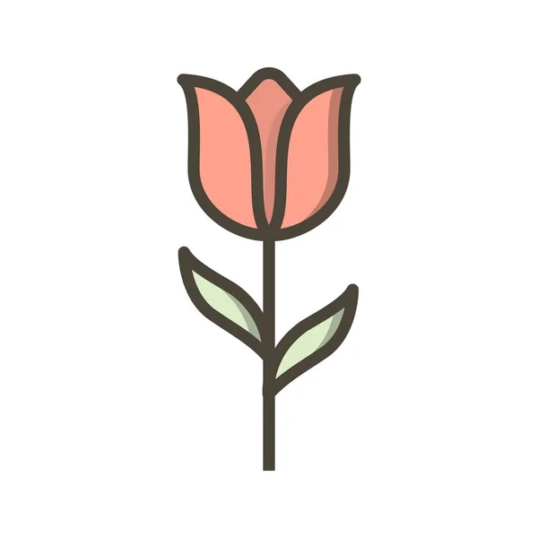 Tulip Vector Icon Signaal Pictogram Vectorillustratie Voor Persoonlijk Commercieel Gebruik — Stockvector