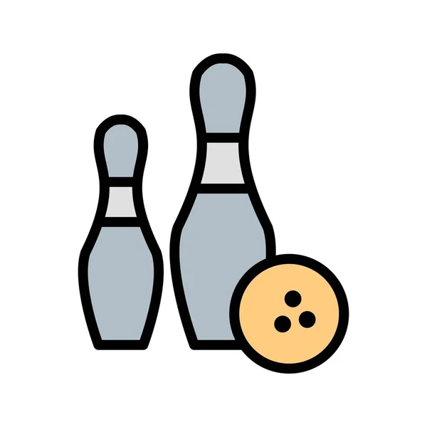 Bowling Sign Icon Vector Illustration Untuk Penggunaan Pribadi Dan Komersial - Stok Vektor