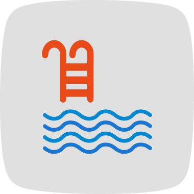 Yüzme Havuzu işareti simge vektör çizim kişisel ve ticari kullanım için..