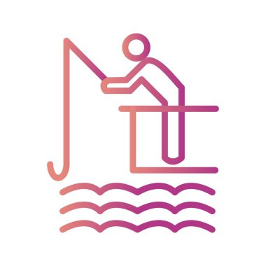 Balık tutma işareti simge vektör çizim kişisel ve ticari kullanım için..