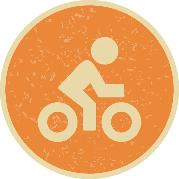 Bisikletçi Işareti Simge Vektör Çizim Kişisel Ticari Kullanım Için — Stok Vektör