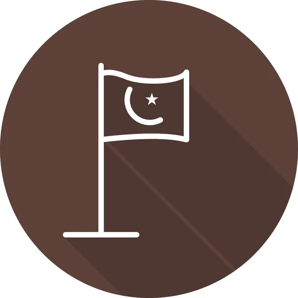 Islamische Flagge Vektor Symbol Zeichen Symbol Vektor Illustration Für Den — Stockvektor