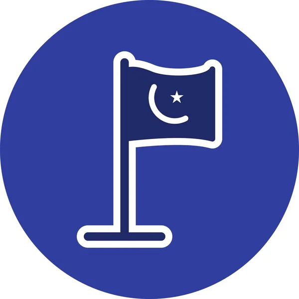 Islamische Flagge Vektor Symbol Zeichen Symbol Vektor Illustration Für Den — Stockvektor