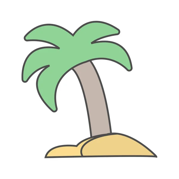 Palm Tree Vector Icon Signaal Pictogram Vectorillustratie Voor Persoonlijk Commercieel — Stockvector