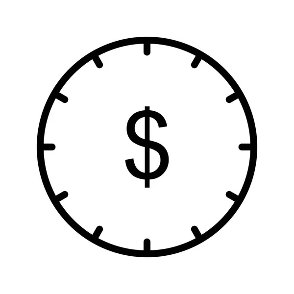 Tiempo Dinero Icono Del Vector Icono Del Signo Ilustración Del — Vector de stock