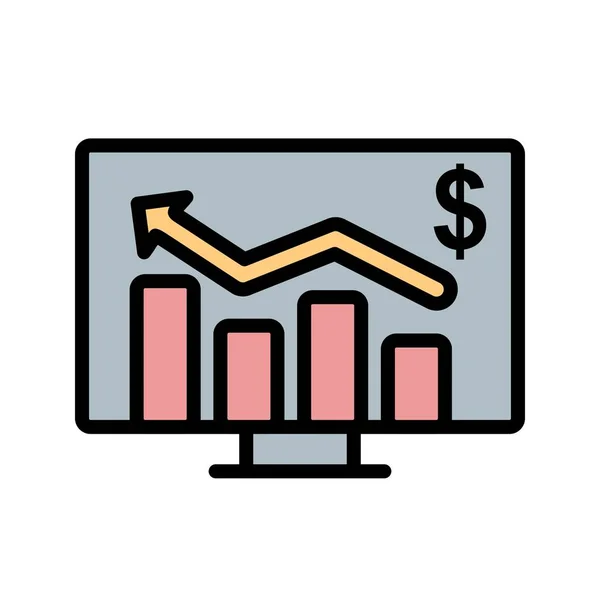 Business Chart Vector Icon Sign Icon Vector Illustration Personal Commercial — Stock Vector