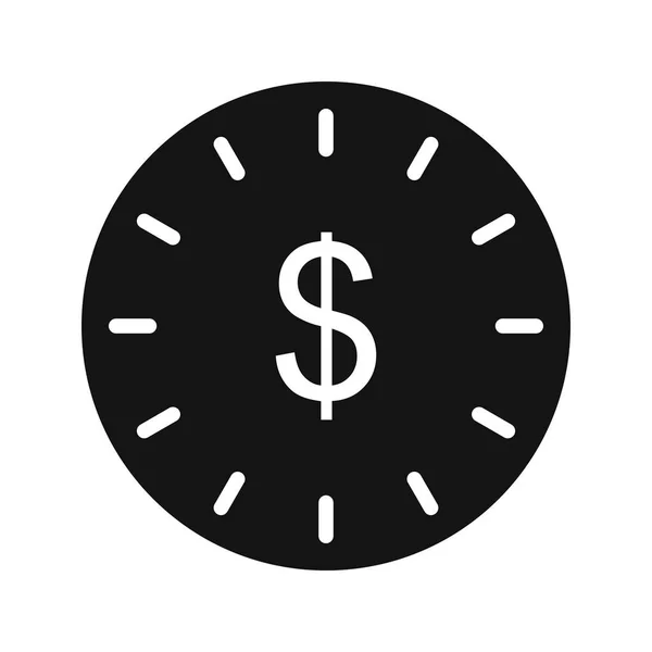 Tijd Geld Vector Icon Signaal Pictogram Vectorillustratie Voor Persoonlijk Commercieel — Stockvector