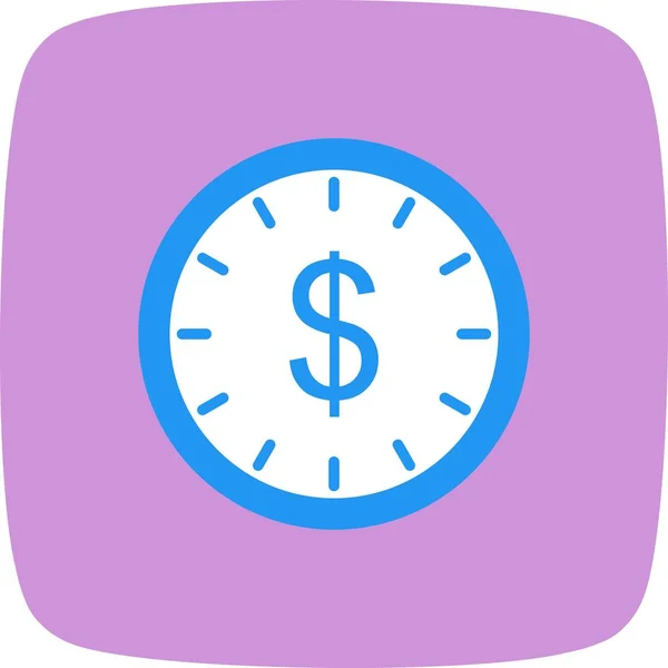 时间是货币矢量图标标志图标矢量插图的个人和商业用途 — 图库矢量图片