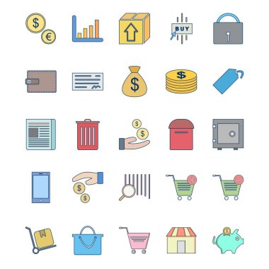 E-ticaret vektör Icon Set