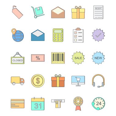 E-ticaret vektör Icon Set