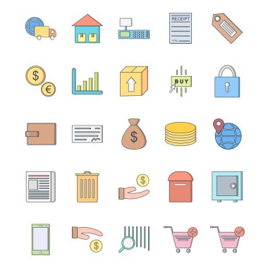 E-ticaret vektör Icon Set