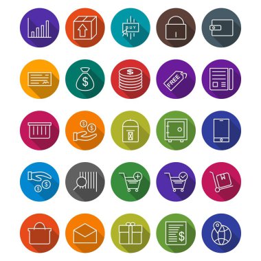 E-ticaret vektör Icon Set