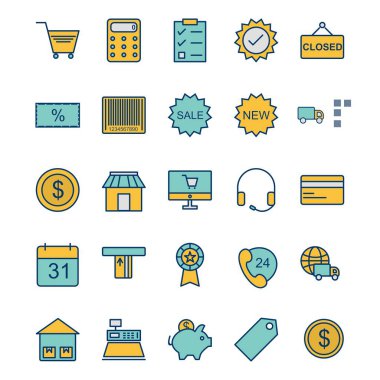 E-ticaret vektör Icon Set