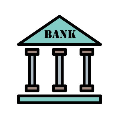 Banka vektör simge işareti simge vektör çizim kişisel ve ticari kullanım için..