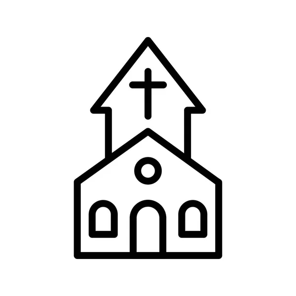 Icono Vector Iglesia Icono Signo Icono Vector Ilustración Para Uso — Vector de stock