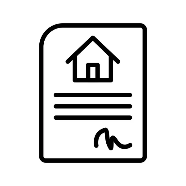 Huis Contract Vector Icon Signaal Pictogram Vectorillustratie Voor Persoonlijk Commercieel — Stockvector