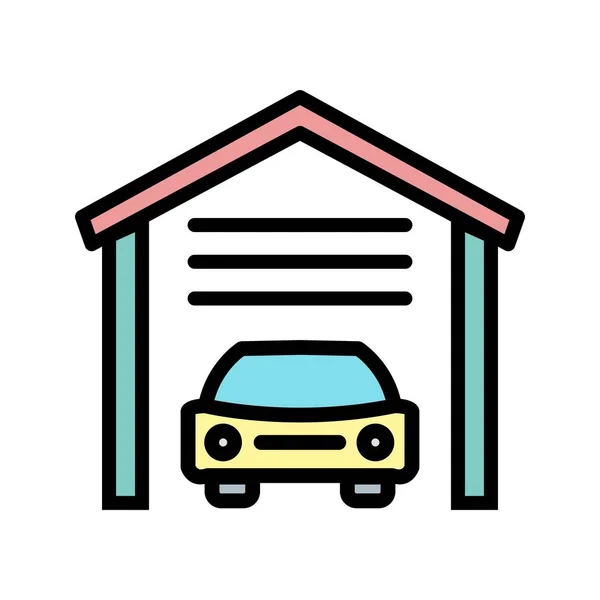 Garage Vektor Icon Zeichen Icon Vektor Illustration Für Den Persönlichen — Stockvektor