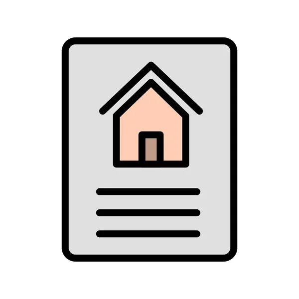 Huis Document Vector Icon Signaal Pictogram Vectorillustratie Voor Persoonlijk Commercieel — Stockvector