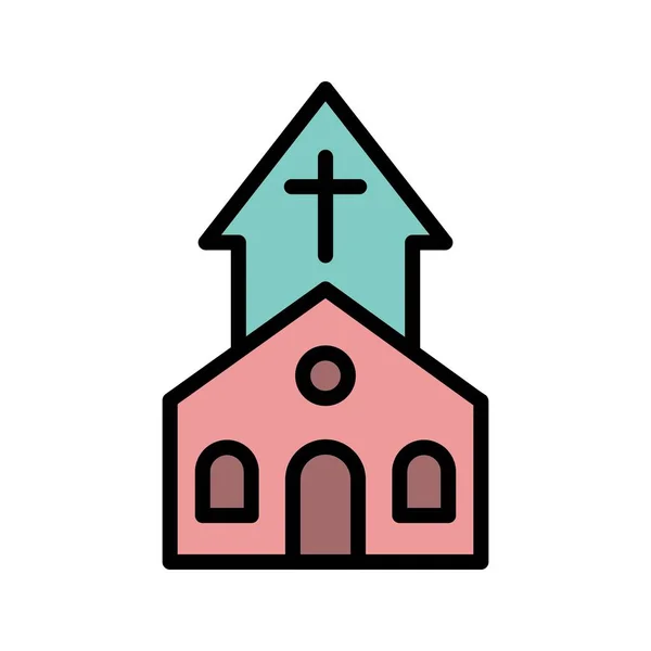 Kerk Vector Icon Signaal Pictogram Vectorillustratie Voor Persoonlijk Commercieel Gebruik — Stockvector