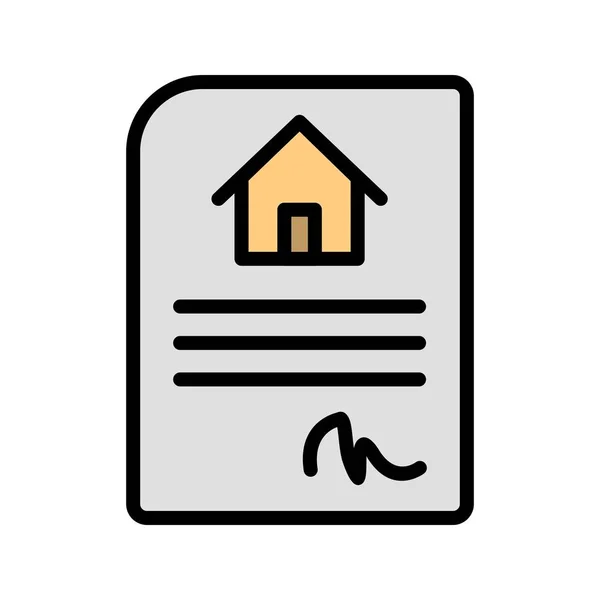房屋合同向量图标签名图标矢量插图供个人和商业使用 — 图库矢量图片