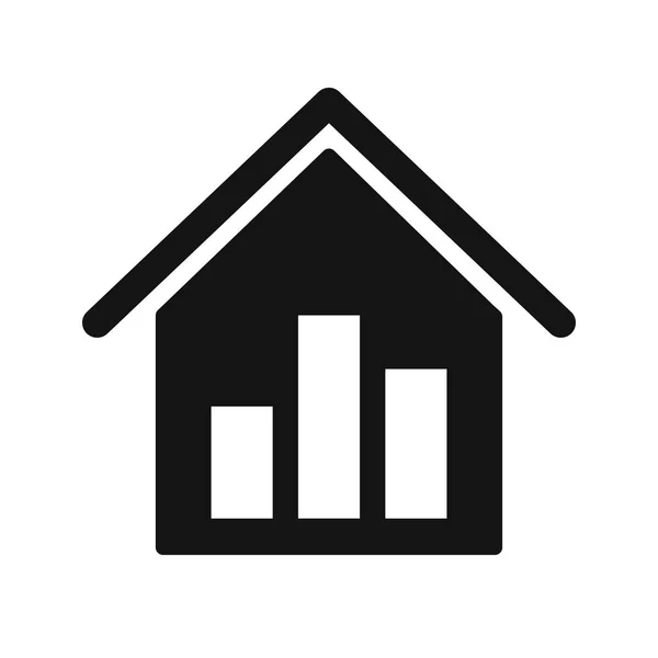 Illustration Vectorielle Icône Signe Icône Statistiques Immobilières Pour Usage Personnel — Image vectorielle