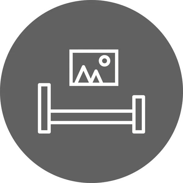 Κρεβάτι Δωμάτιο Εικονίδιο Σύμβολο Εικονίδιο Διανυσματικά Εικονογράφηση Φορέα Για Προσωπική — Διανυσματικό Αρχείο