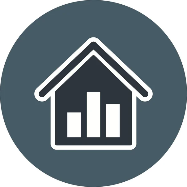 Immobilien Statistiken Vektor Symbol Zeichen Icon Vektor Illustration Für Den — Stockvektor