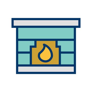 Yangın yeri vektör simge işareti simge vektör çizim kişisel ve ticari kullanım için..