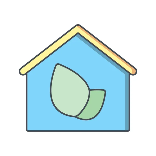 Eco House Vektor Ikonen Logga Ikonen Vektorillustration För Personligt Och — Stock vektor