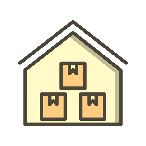 Lagerhaus Vektor Symbol Symbol Vektor Illustration Für Den Persönlichen Und — Stockvektor