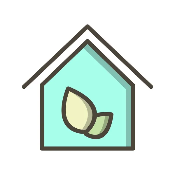 Eco House Vektor Symbol Zeichen Symbol Vektor Illustration Für Den — Stockvektor