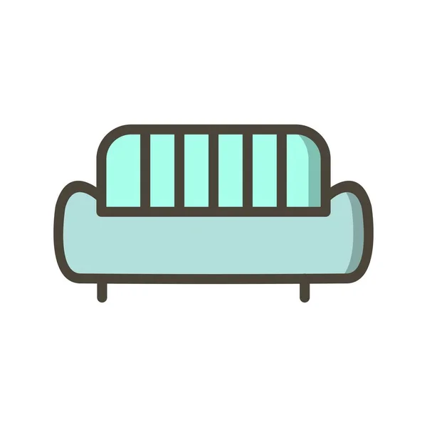 Sofa Vector Icon Signaal Pictogram Vectorillustratie Voor Persoonlijk Commercieel Gebruik — Stockvector