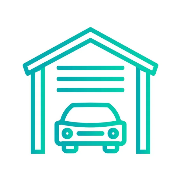 Garage Vektor Icon Zeichen Icon Vektor Illustration Für Den Persönlichen — Stockvektor