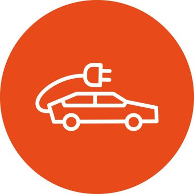 Elektrikli otomobil vektör Iconsign simge vektör çizim kişisel ve ticari kullanım için..