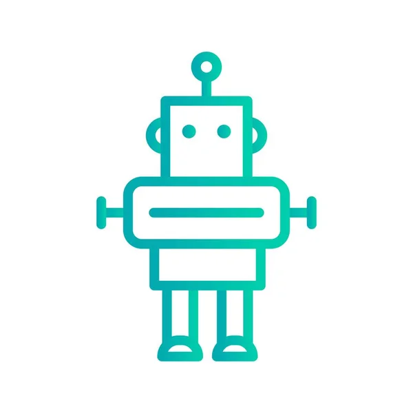 Illustration Vectorielle Icône Signe Icône Robot Pour Usage Personnel Commercial — Image vectorielle
