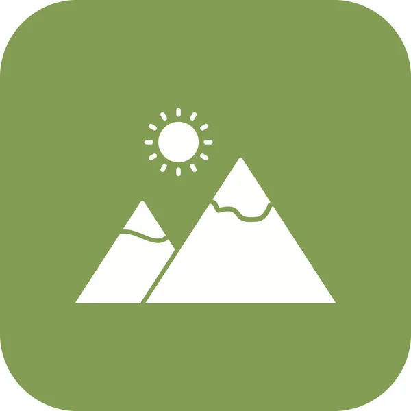 Montaña Con Sol Vector Iconsign Icono Vector Ilustración Para Uso — Archivo Imágenes Vectoriales