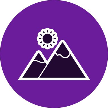 Dağ Güneş vektör Iconsign simge vektör çizim için kişisel ve ticari kullanım ile..