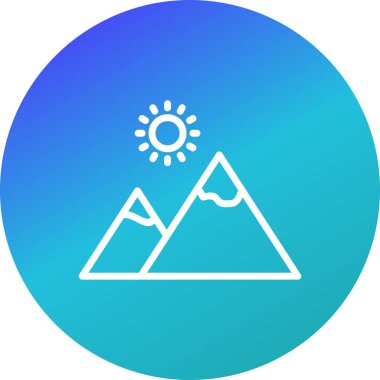Dağ Güneş vektör Iconsign simge vektör çizim için kişisel ve ticari kullanım ile..