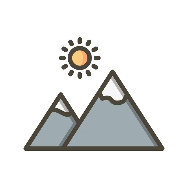 Horské Slunce Vector Iconsign Ikony Vektorové Ilustrace Pro Osobní Komerční — Stockový vektor