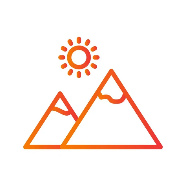 Mountain with sun Vector IconSign Icon Vector Illustration For Personal And Commercial Use..