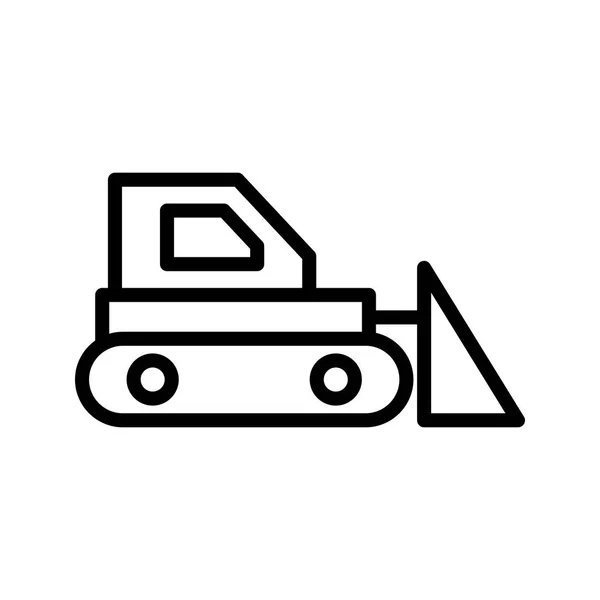 Bulldozer Vektor Icon Zeichen Icon Vektor Illustration Für Den Persönlichen — Stockvektor