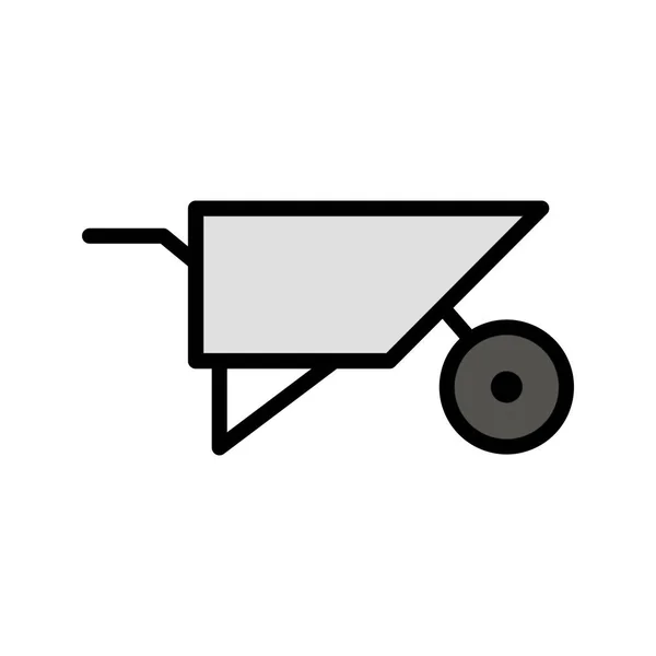 Schubkarren Vektor Symbol Symbol Vektor Illustration Für Den Persönlichen Und — Stockvektor