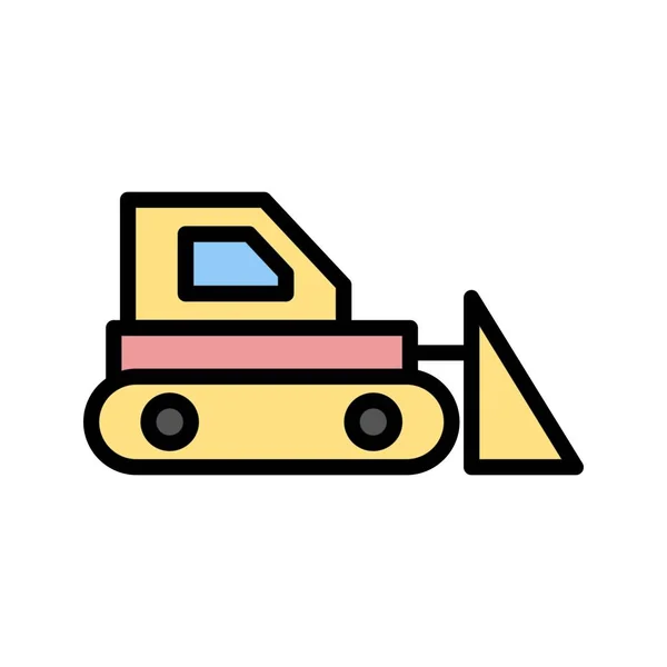 Bulldozer Vektor Icon Zeichen Icon Vektor Illustration Für Den Persönlichen — Stockvektor