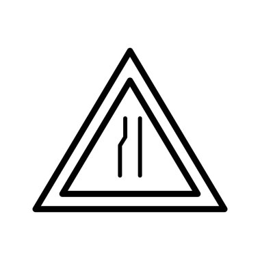 Sol yol işareti ICO üzerinde vektör yol daraltır