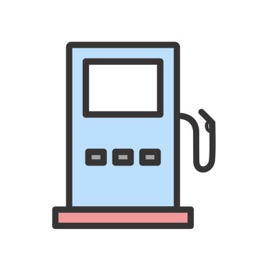 Vektör akaryakıt istasyonu yol işareti ICO