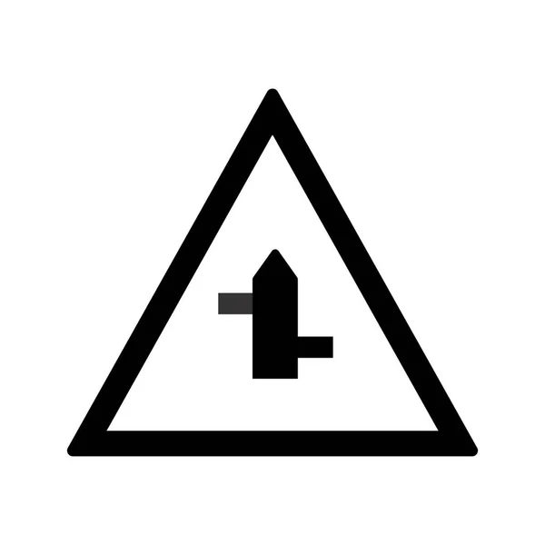 右の道路標識 Ico に左からベクトルのマイナーな交差道路 — ストックベクタ