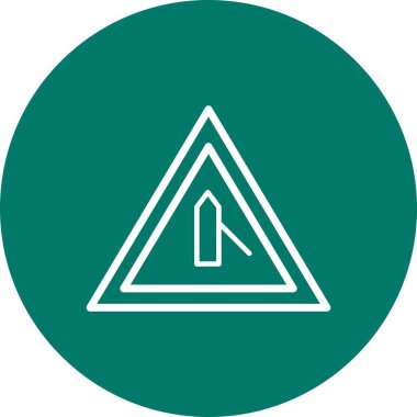 Vektör küçük çapraz yoldan sağa yol işareti ICO