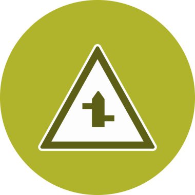 Vektör küçük çapraz yollarda soldan doğru yol işareti Ico için
