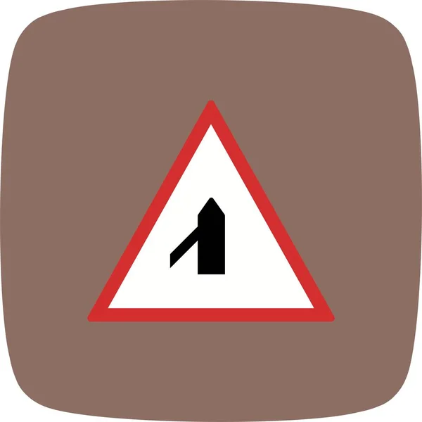 Διάνυσμα Μικρές Σταυρό Δρόμο Από Δρόμο Αριστερά Πινακίδα Ico — Διανυσματικό Αρχείο
